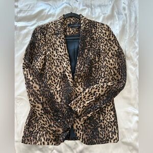 Zara Leopard Cheetah Print Blazer Made in Spain Vintage